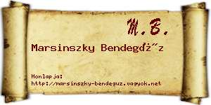 Marsinszky Bendegúz névjegykártya
